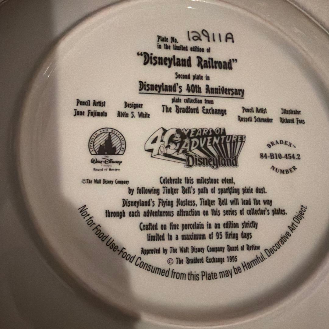 Disneyland Railroad 40周年記念プレート シリアルナンバー