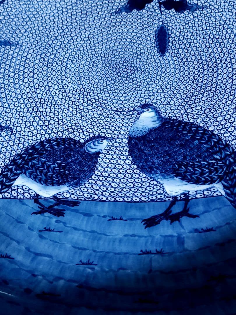 葉山有樹 細密画大鉢 古伊万里粟に鶉画銅鑼鉢 直径：約44.3cm - メルカリ