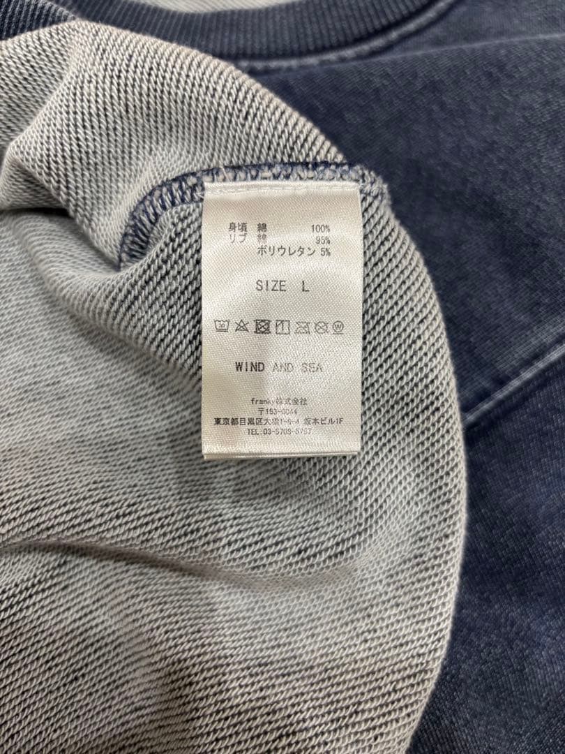 WIND AND SEA 23SS CREW NECK INDIGO WASH