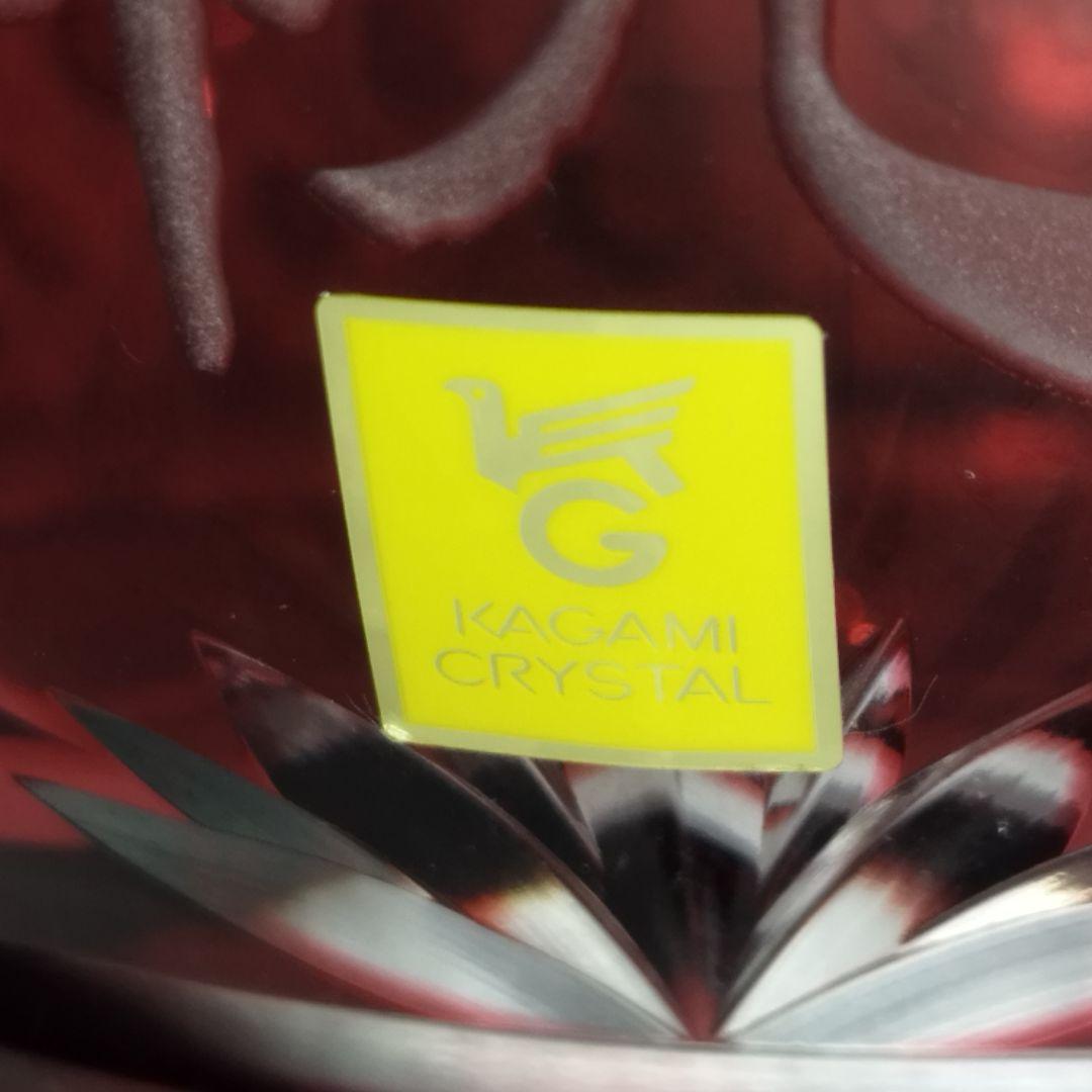 希少美品】カガミクリスタル 祝だるま(大) 金赤 江戸切子 達磨 ダルマ