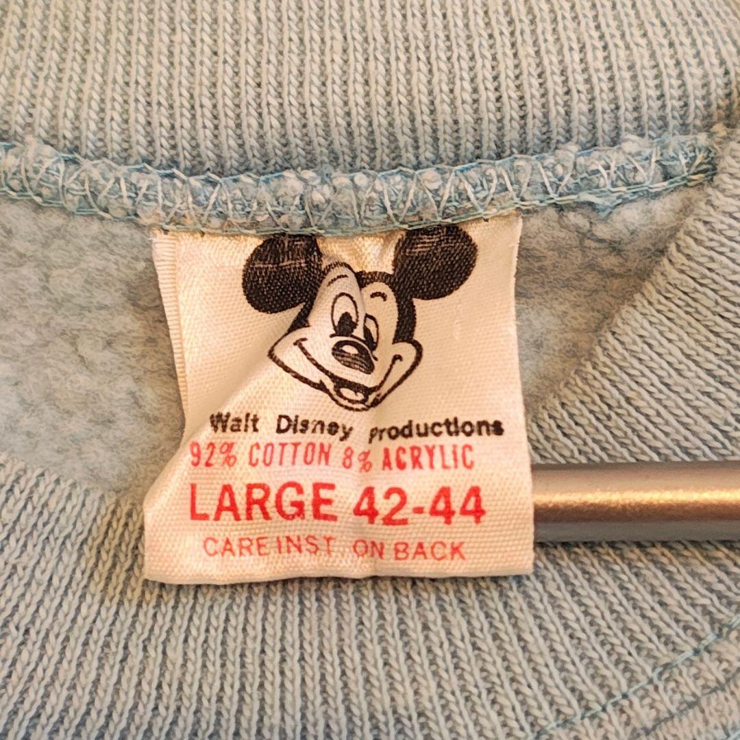 W*ス様 70s スウェット ディズニー ミッキー 白足 水色 ビンテージ 脇