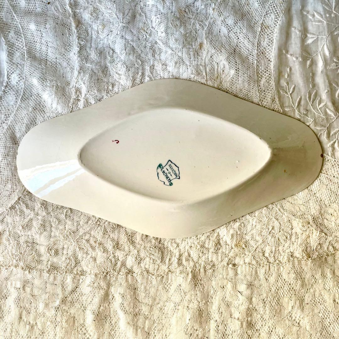 ロンウィ 小鳥と野ばらのラヴィエ Mignon Longwyフランスアンティーク