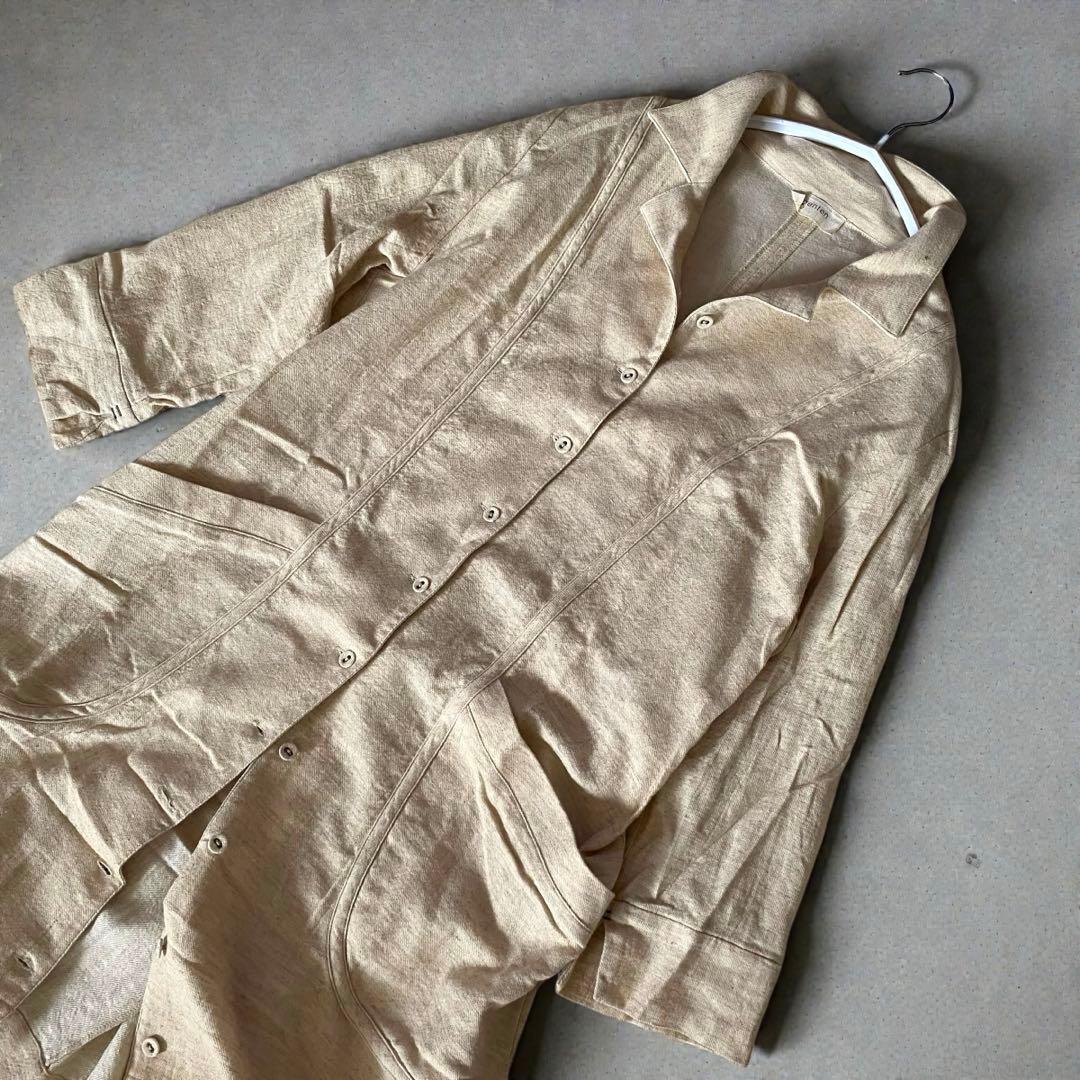 新品タグ付✨genten ゲンテン 綿 麻 毛 ワンピース 羽織り 40 L - メルカリ