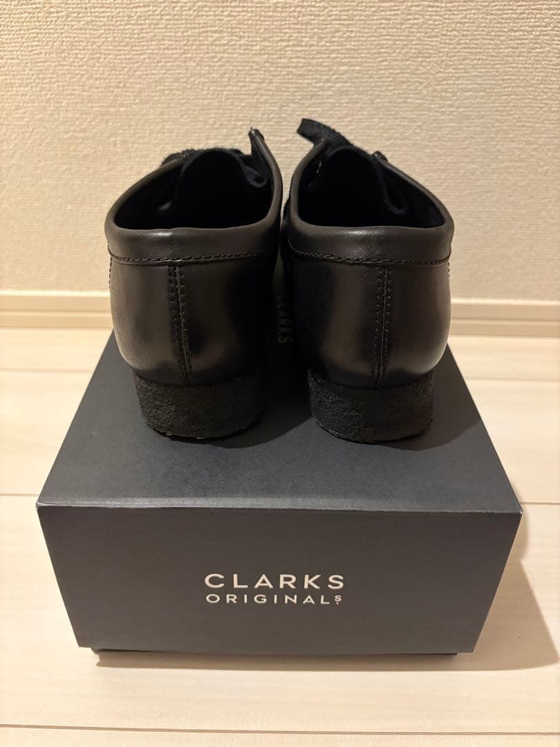 クラークス ワラビー ブラックレザー 24.5cm