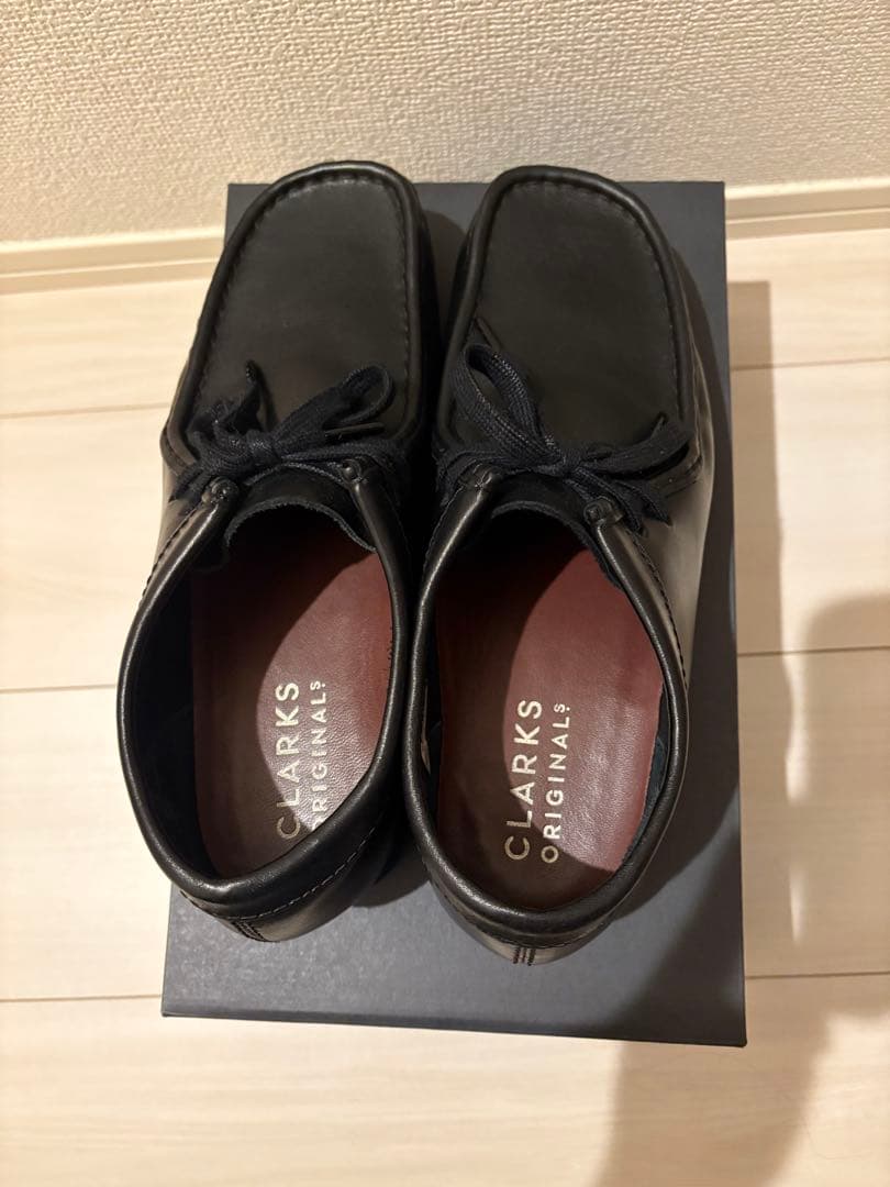 クラークス ワラビー ブラックレザー 24.5cm