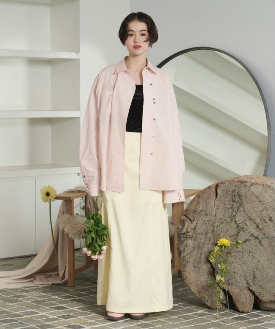 loin nuit】新品未使用ニュアンスボタンタイシャツ (ピンク) - メルカリ