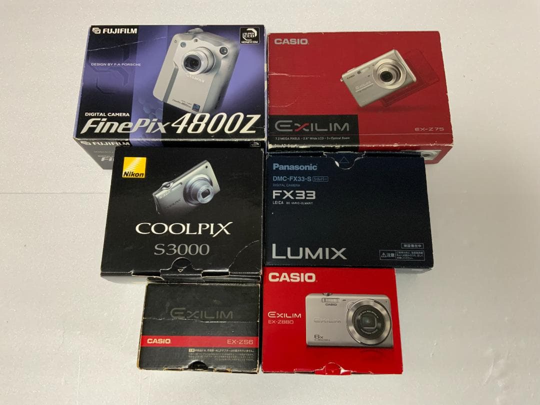 コンパクトデジタルカメラ《コンデジ》元箱付き６台まとめ売り（ジャンク品）
