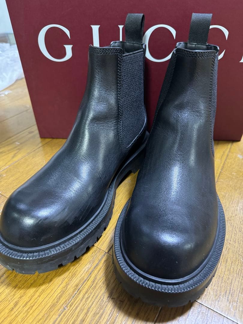 正規品 gucci グッチ サイドゴアブーツ 26.5 27.0 サバト期 - メルカリ