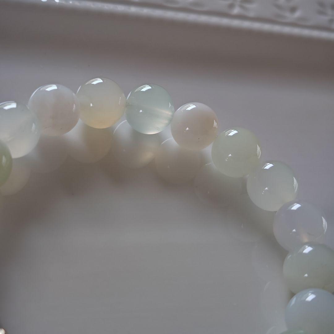 新作♡カフェオレ♡レア蓮花宝瓶天珠、グリーンオパール、グアテマラ産翡翠