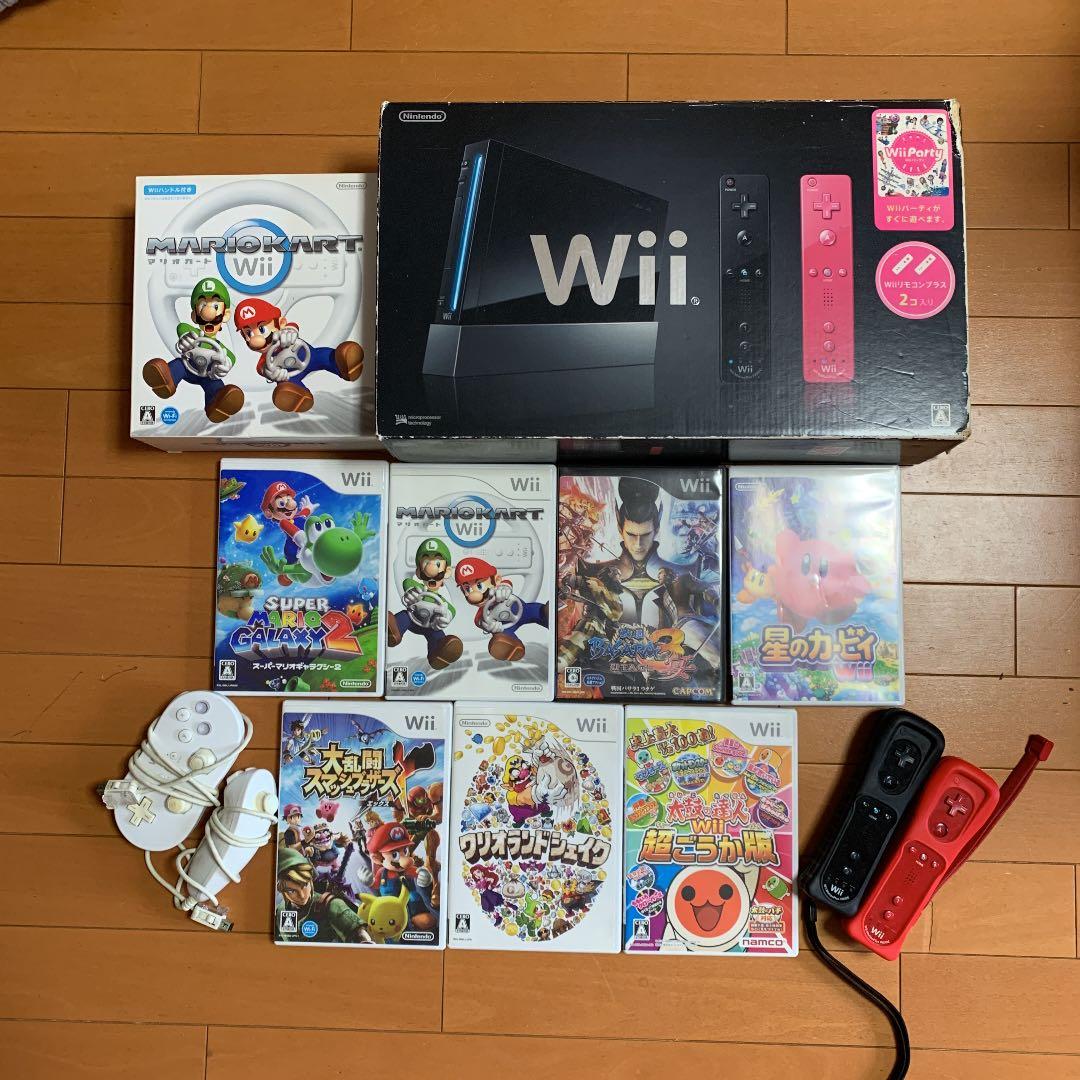 Nintendo Wii  大乱闘　太鼓の達人、マリオカート　リモコン（4つ） 任天堂（Nintendo） Wii 本体 4人ですぐ遊べるセット ソフト付（マリオ