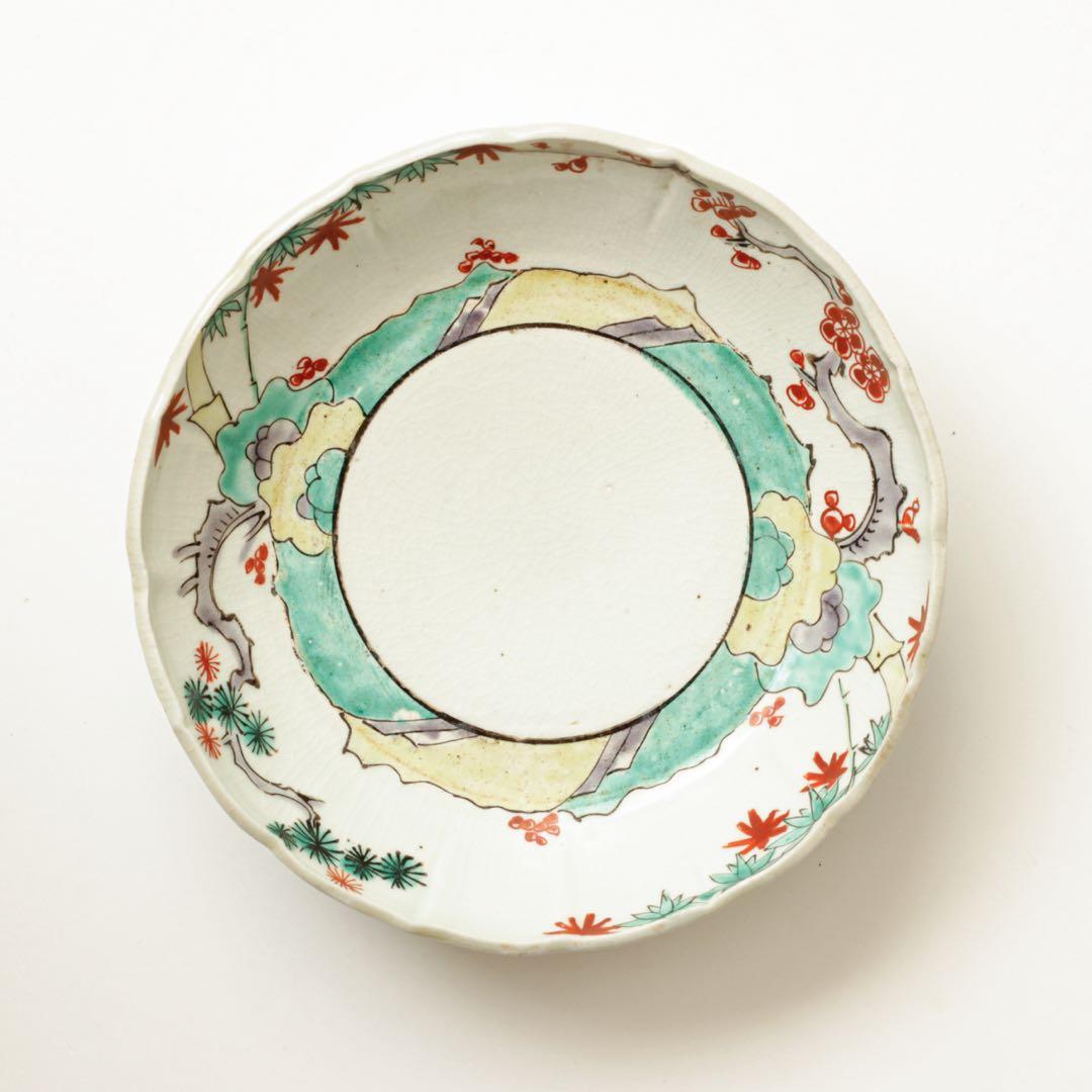 伊万里　古伊万里　江戸　後期　色絵　深皿　膾　皿 骨董 古伊万里（江戸後期～明治） 輪花なます皿 | FURACOCO