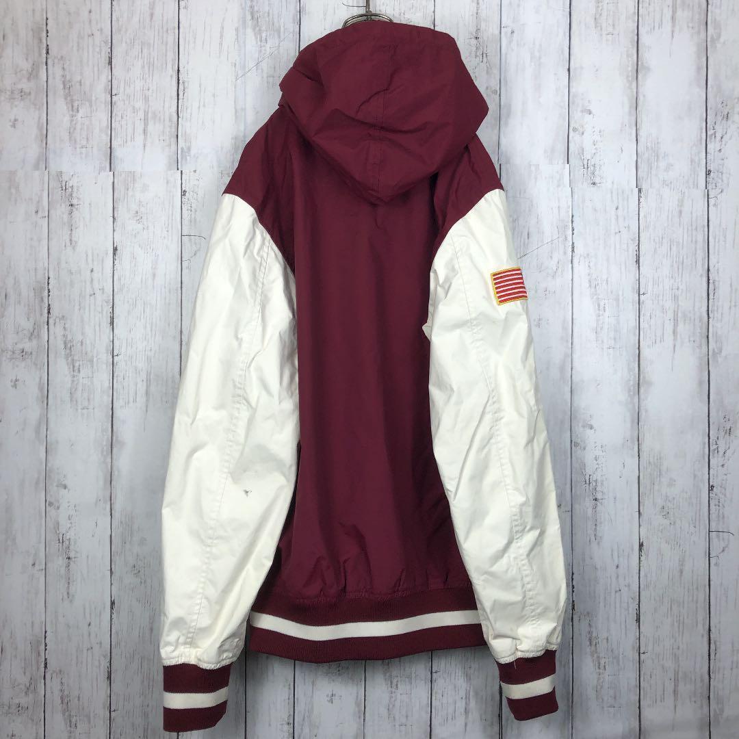 stussy ステューシー ナイロンジャケット ブルゾン スタジャン 赤 白 S