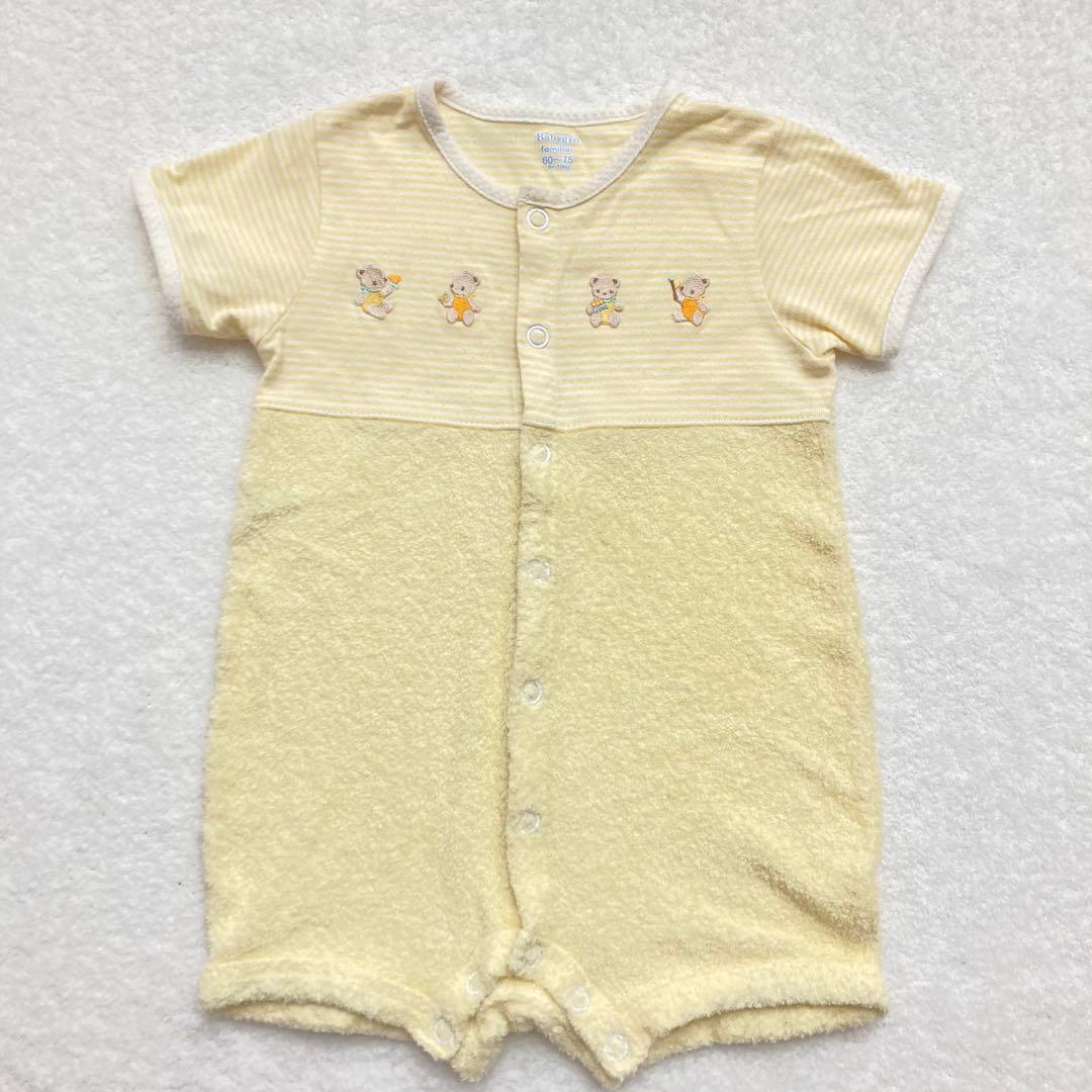 ファミリア 半袖ロンパース 60〜75㎝ イエロー - メルカリ