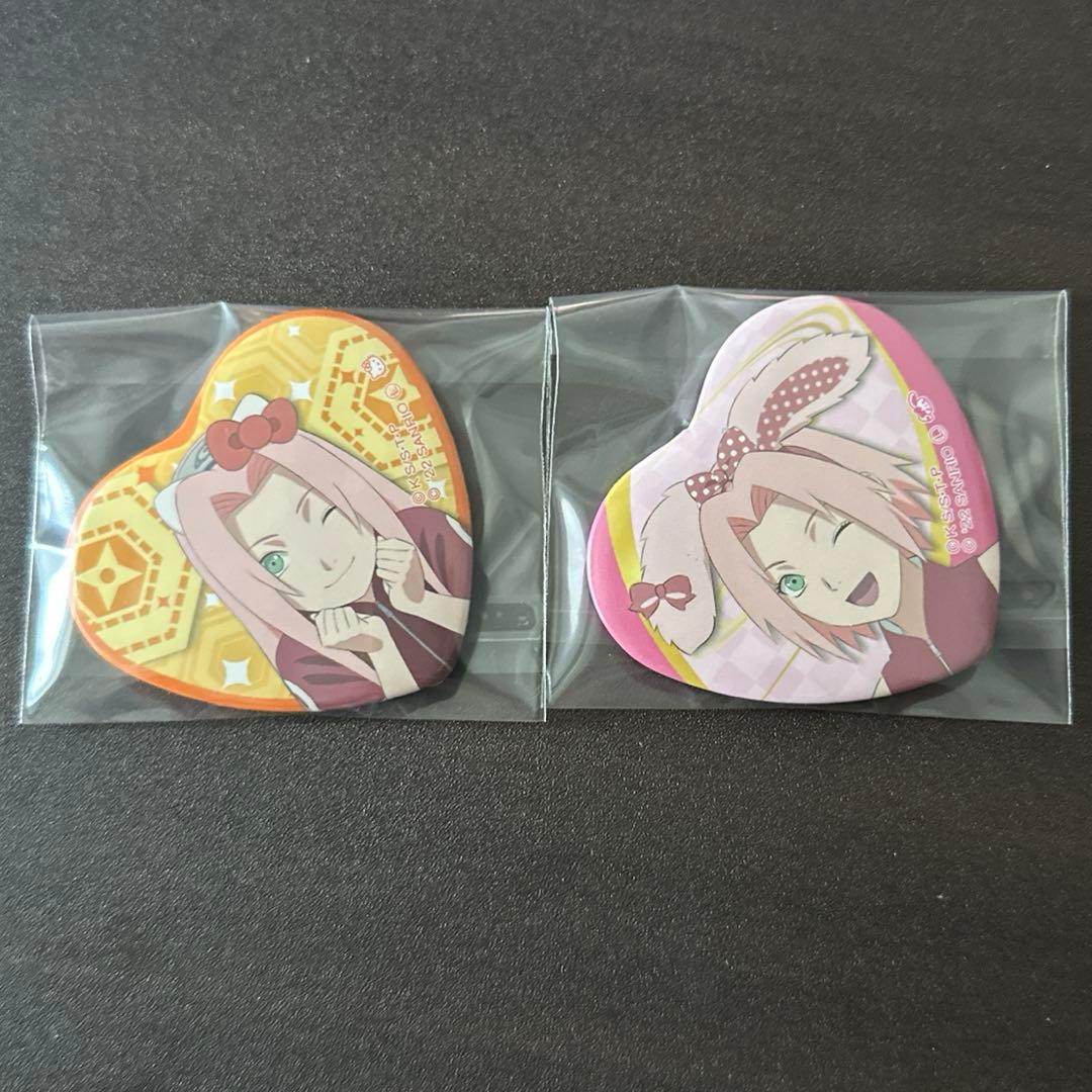 NARUTO ナルト 春野サクラ サンリオ ハート ホロ 缶バッジ
