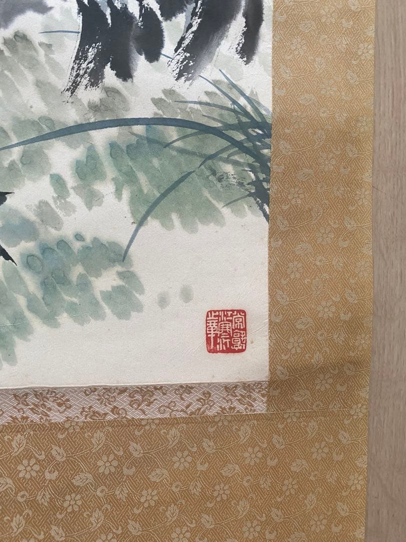 江寒汀 中国画 骨董品 鶏の図 掛軸 美術品 紙本 肉筆 茶掛 - メルカリ