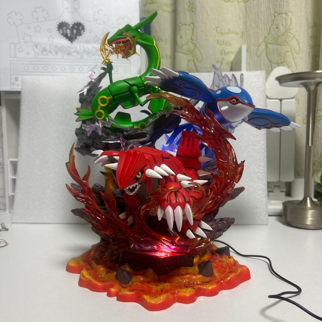 ポケモン フィギュア グラードン カイオーガ レックウザ LED付き