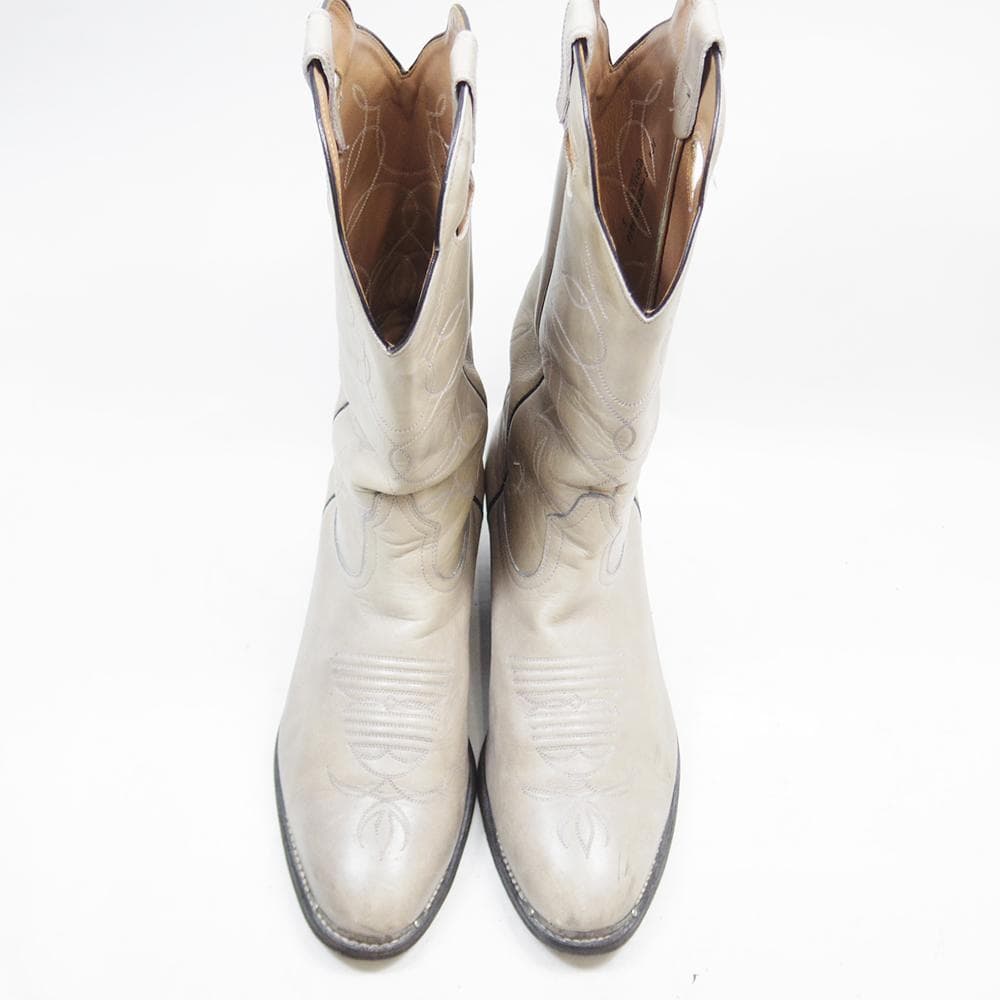 28.5cm BOULET ウエスタンブーツ アイボリー　P4177