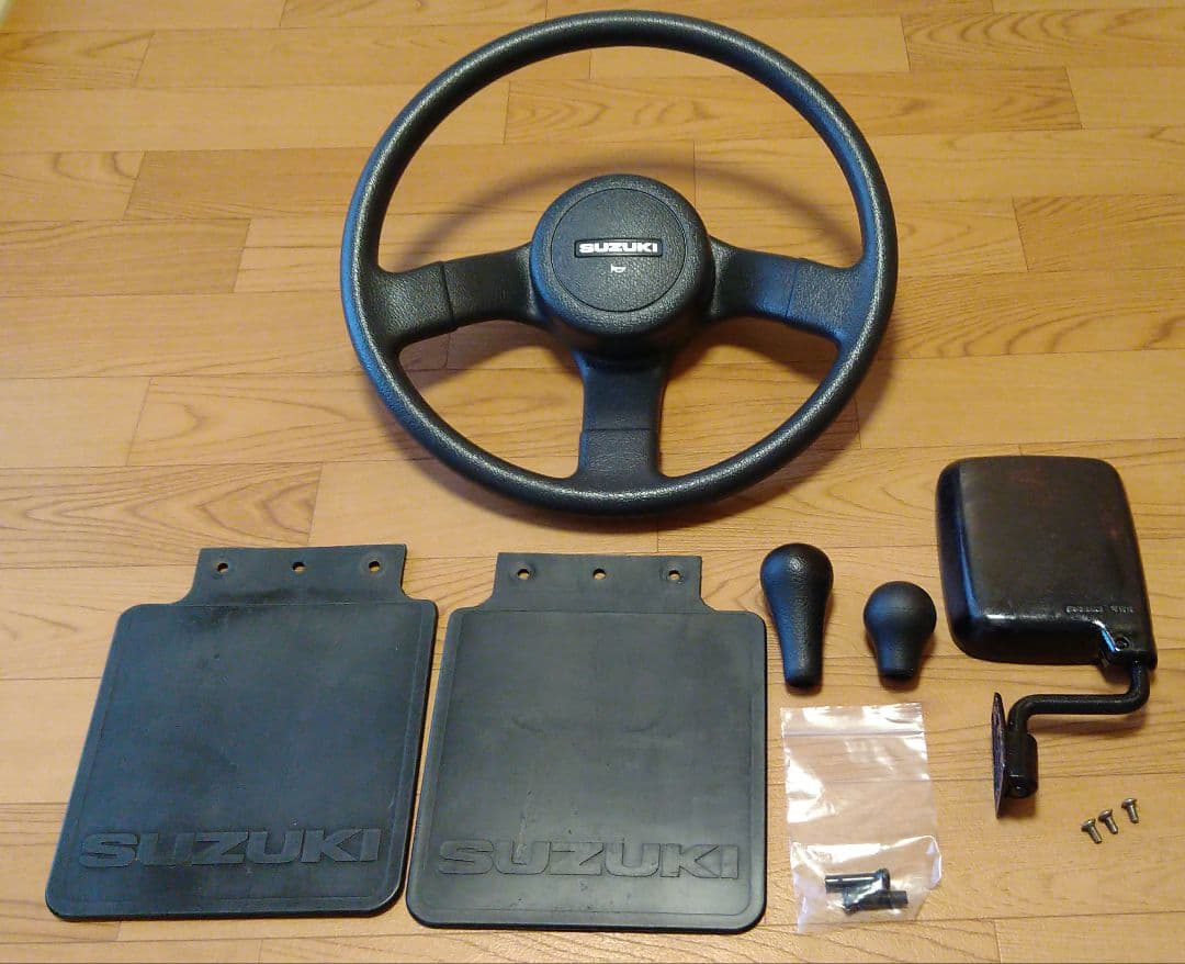 スズキ ジムニー JA11 純正ステアリングハンドル 他部品 6点まとめ売り