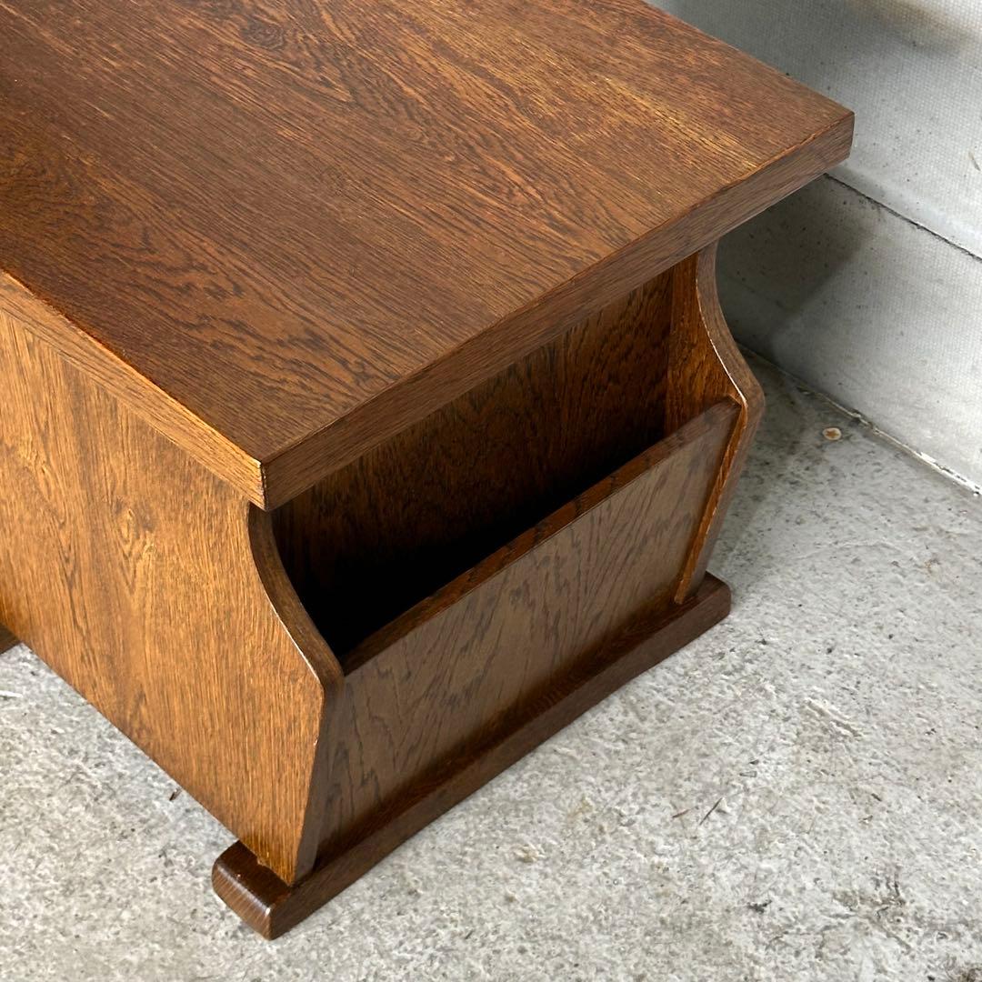 ✦オランダ家具✦オーク材サイドテーブル マガジンラック付 コーヒー