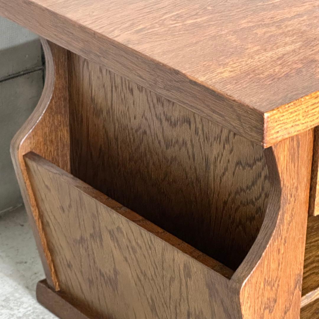 ✦オランダ家具✦オーク材サイドテーブル マガジンラック付 コーヒー