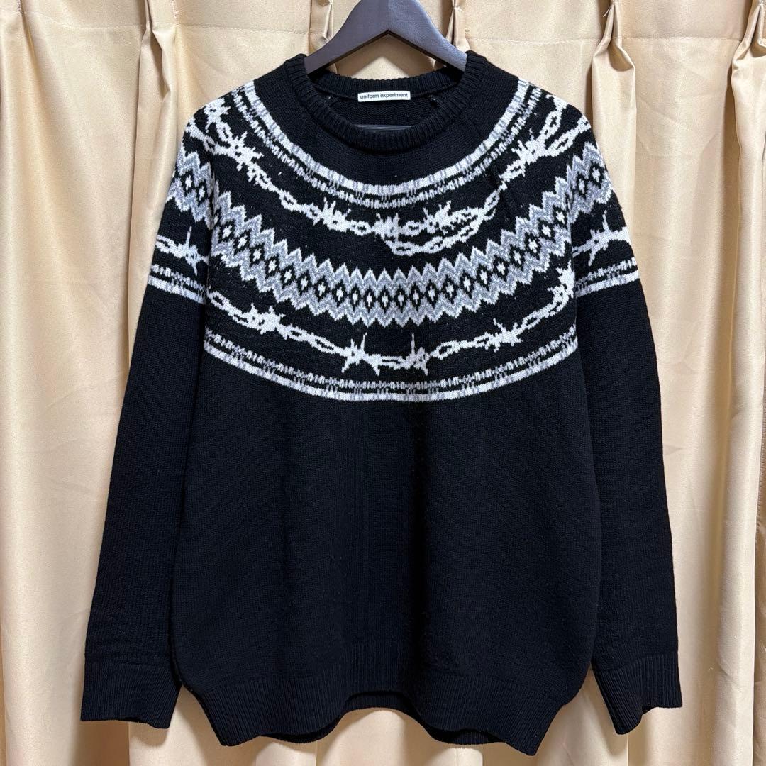 トップス UE ENTANGLED NORDIC SWEATER uniform experiment セーター ニット ENTANGLED NORDIC SWEATER メンズ