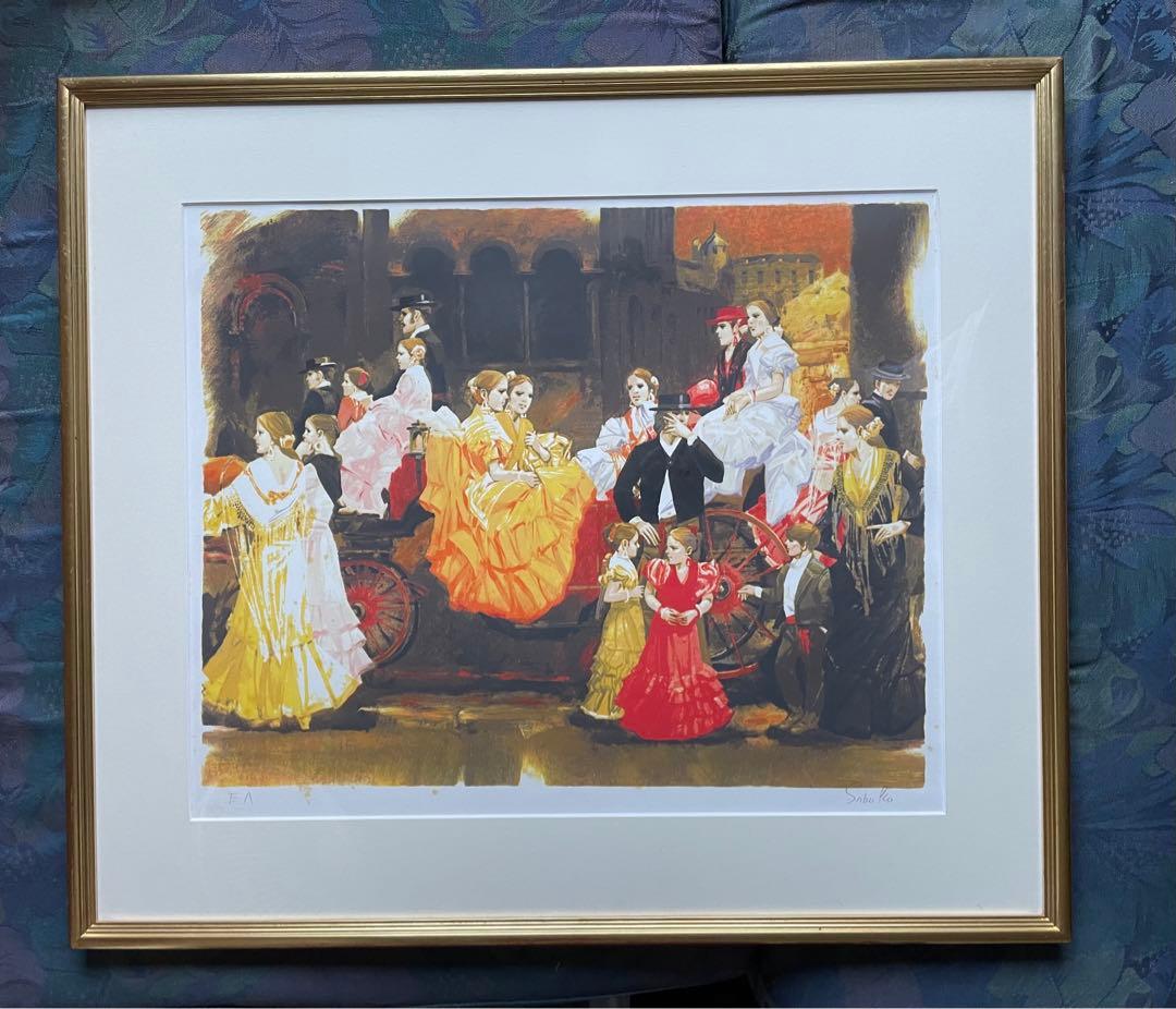 雀 スズメ 原画 額装済