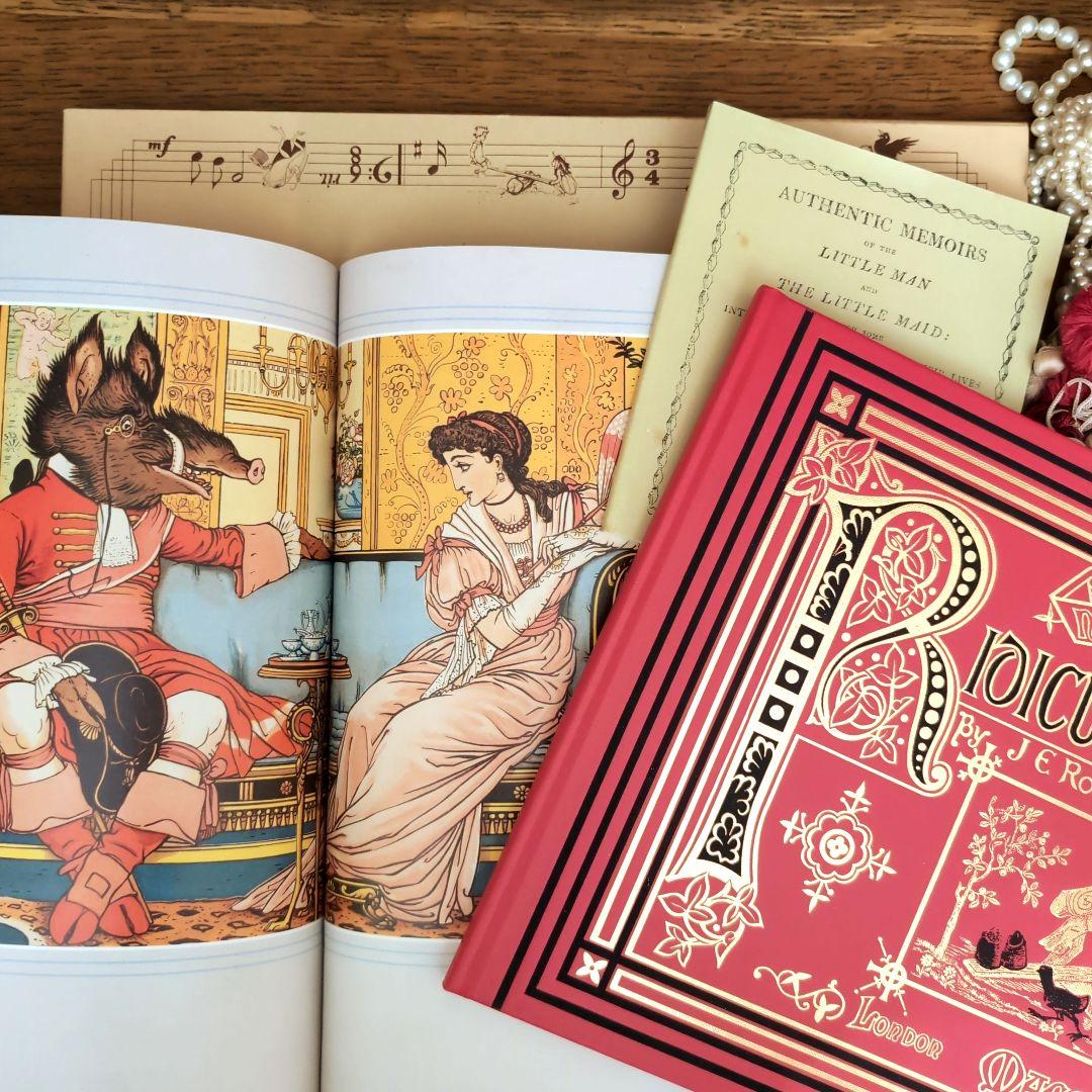 絵本2冊と 挿絵古書 ウォルター・クレイン アンティーク絵本 マザー