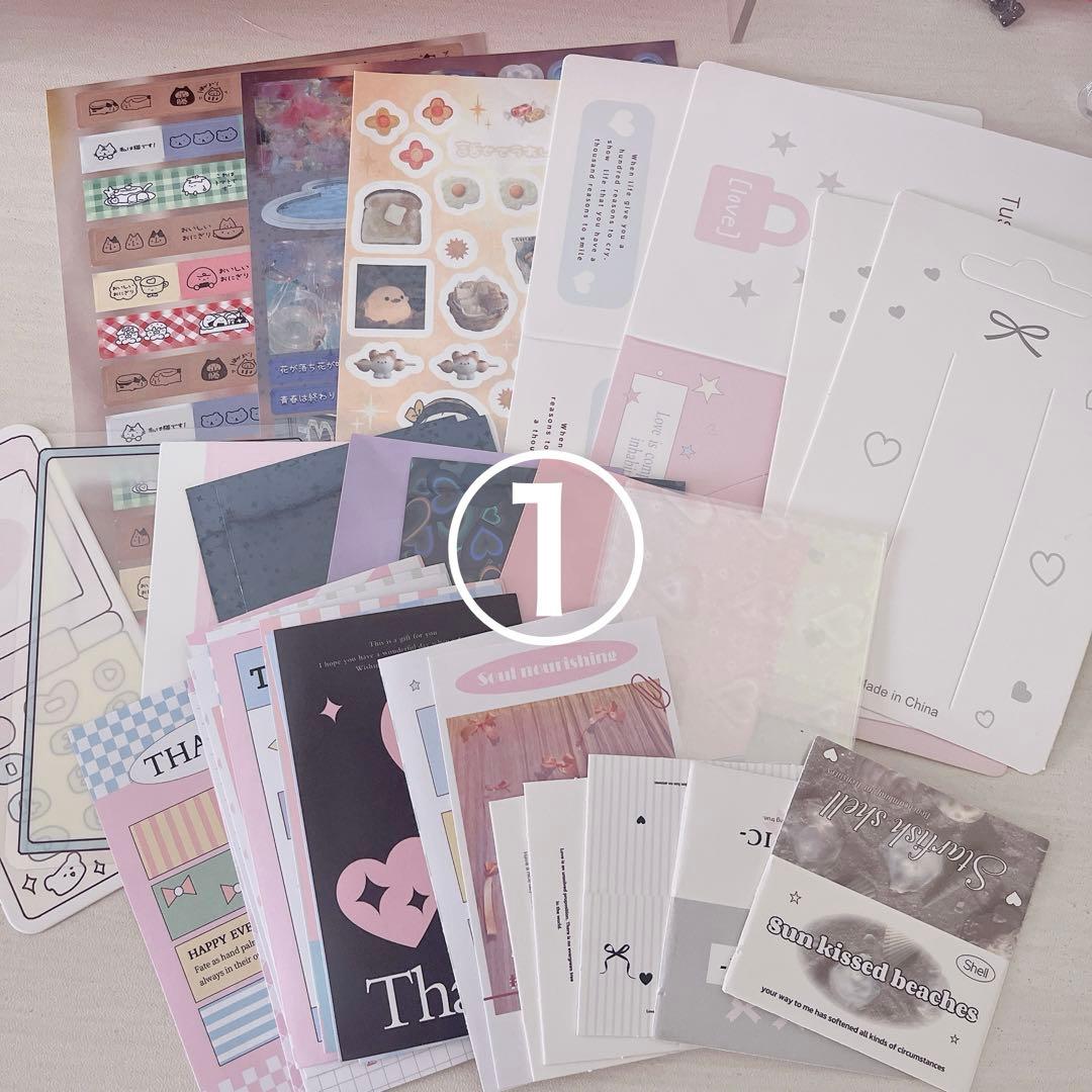 大人気*.゜かわいい梱包材セット*.ステッカー ヘッダー スリーブ 韓国