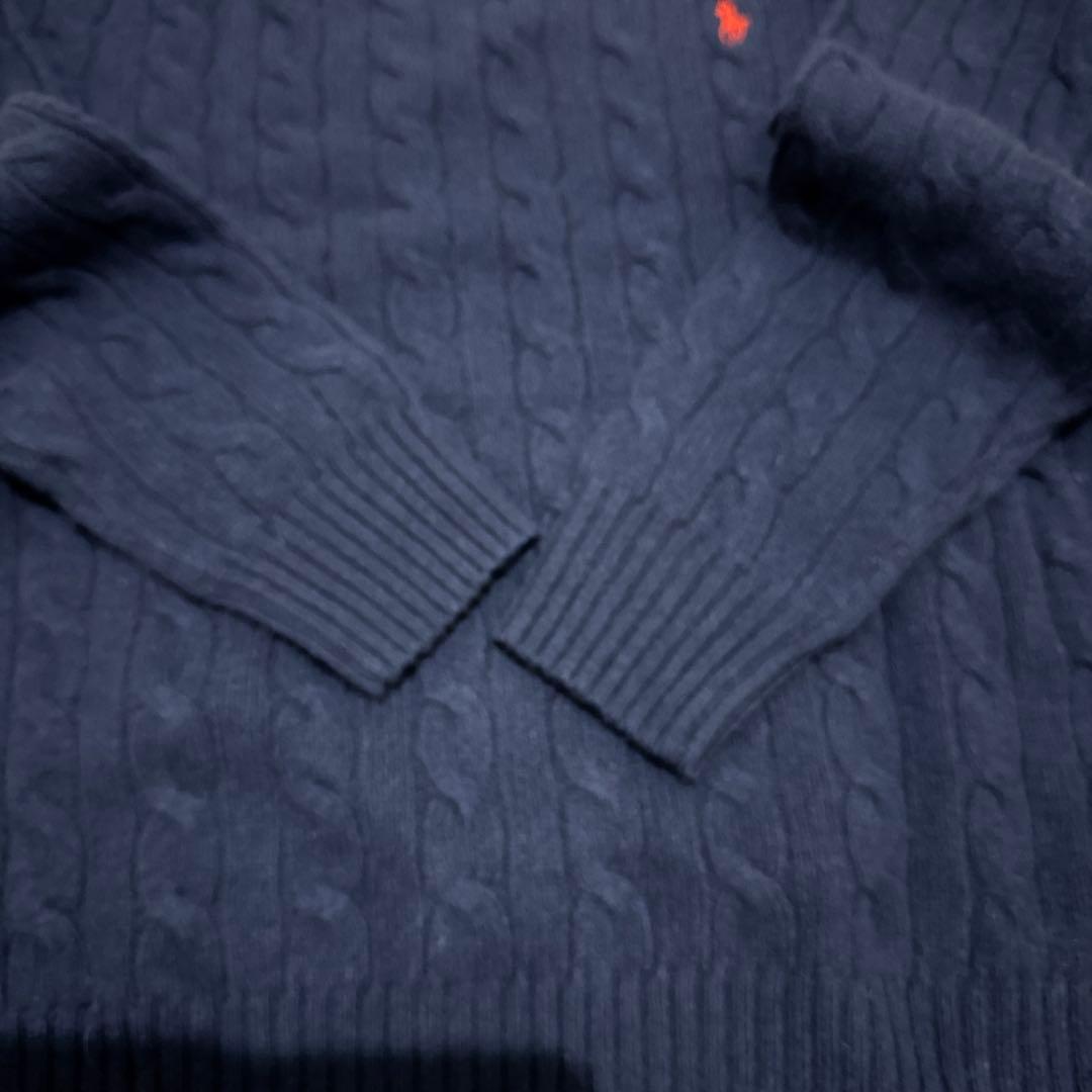 POLO RALPH LAURENカシミヤ混ケーブルニット ネイビー 1回着用 - メルカリ