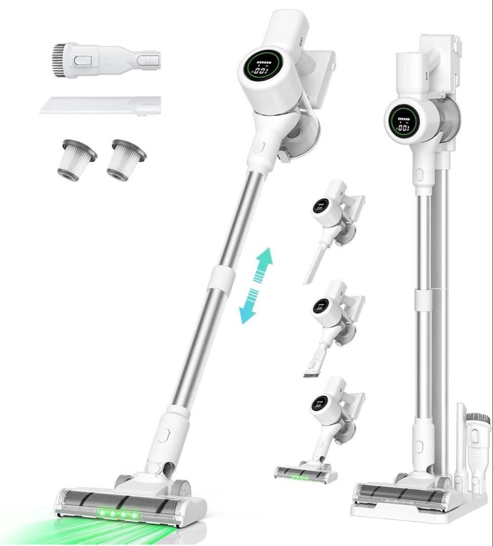 新品　掃除機 コードレス【2025業界革新版！業界初自走式！65Kpa超強力吸引 レビュー】掃除機 コードレス【2025最新型!業界初グリーンLEDライト付