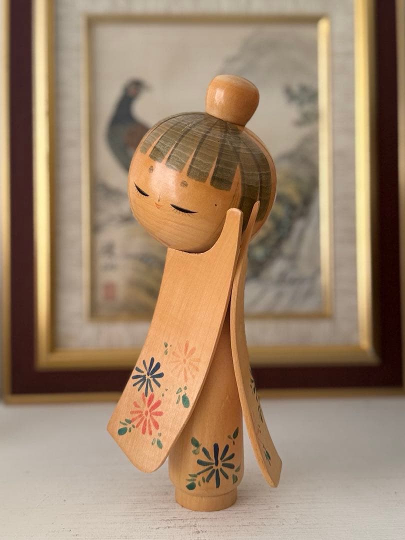 大型・昭和レトロ】えいいち作 創作こけし 約25cm モダン造形 希少作品