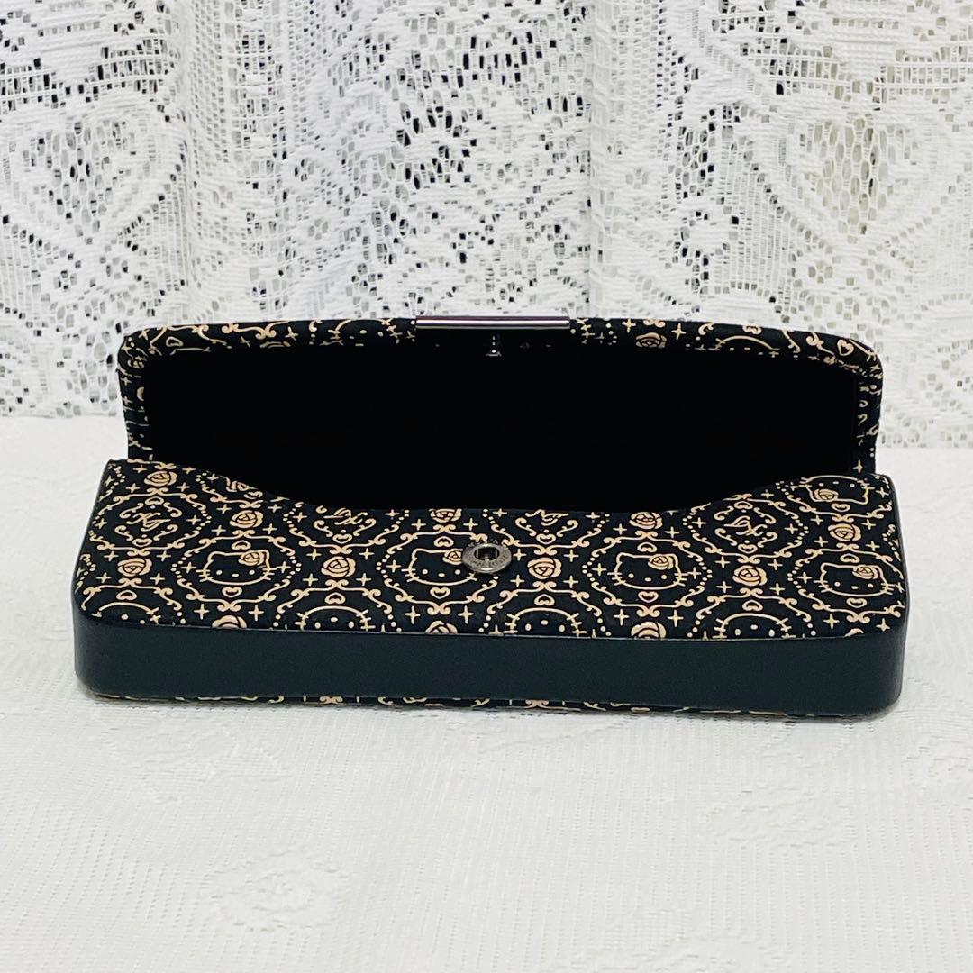 甲州印伝 印傳屋 ハローキティ 眼鏡ケース 黒×ベージュ 薔薇 未使用