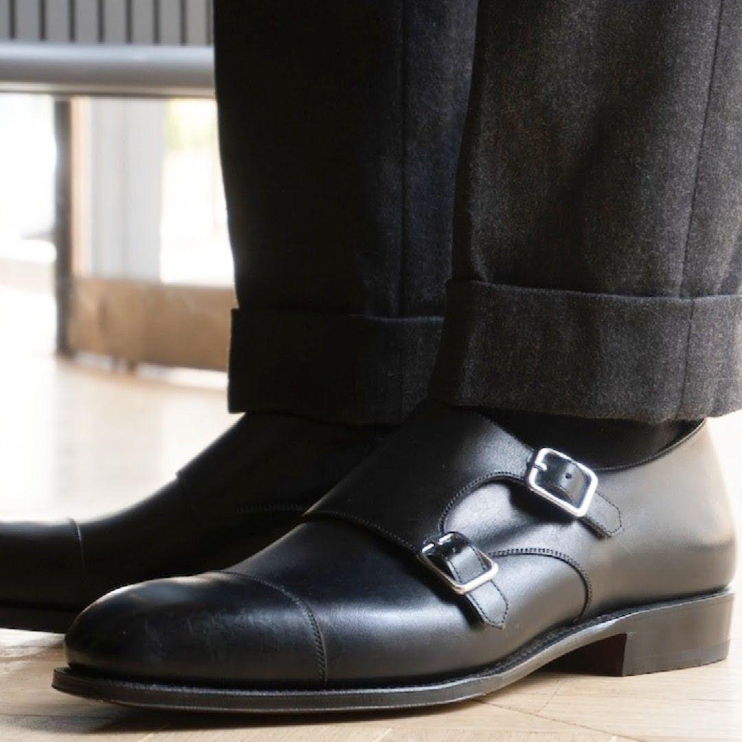 美品 カルミナ ダブルモンク ストラップ シューズ トレーディング