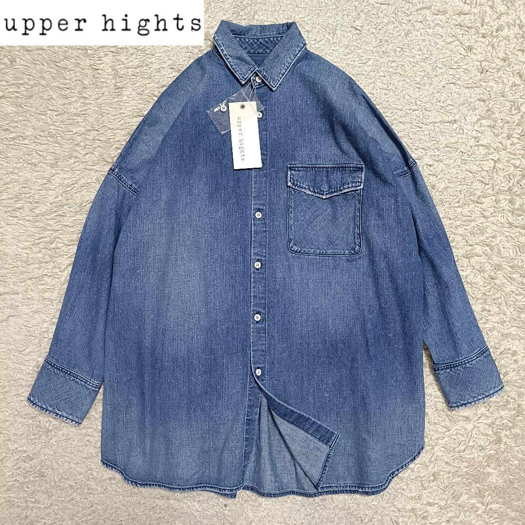 【新品タグ付】アッパーハイツ THE FLUTTER オーバーサイズデニムシャツ アッパーハイツ ビッグデニムシャツ オーバサイズシャツ THE FLUTTER
