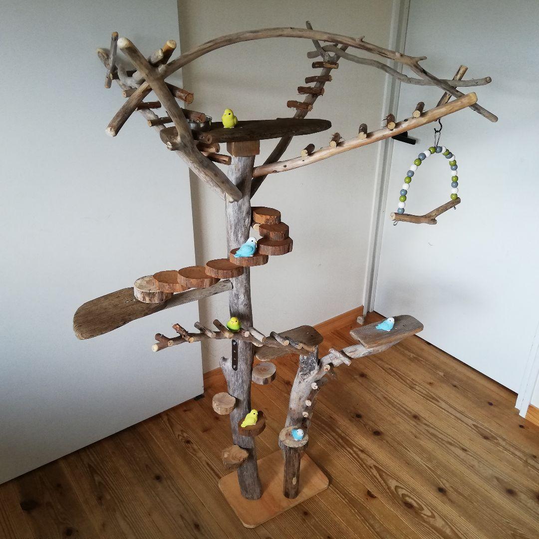 バードアスレチックジム大型 ㉝ 天然木 自然木 流木 止まり木 インコ