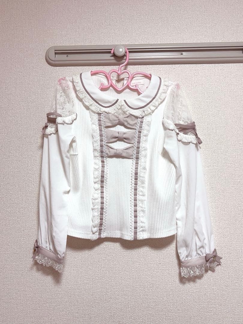 LIZLISA♥ティアラリボンリブカットブラウス ピンク - メルカリ