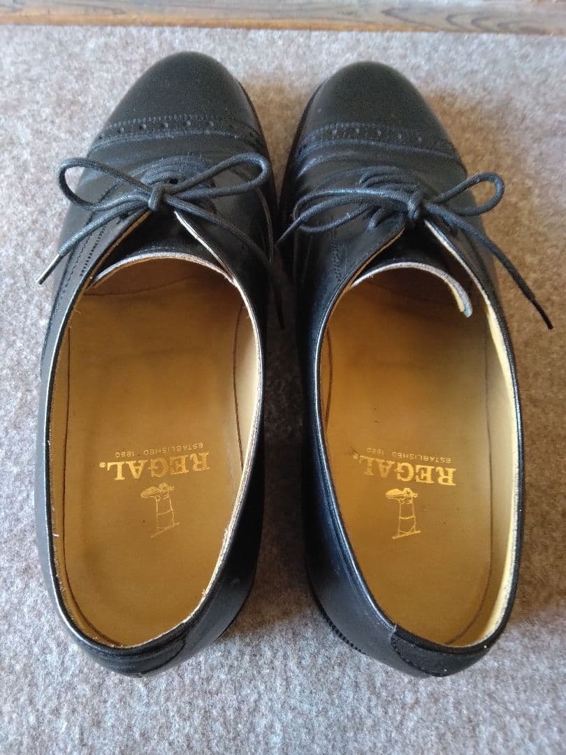 REGAL 黒 レザー キャップトゥ ドレスシューズ 24㎝