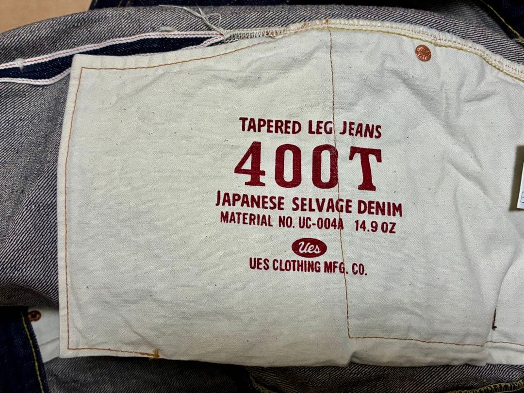 UES 400T 日本製セルビッジデニム 34インチテーパード - メルカリ