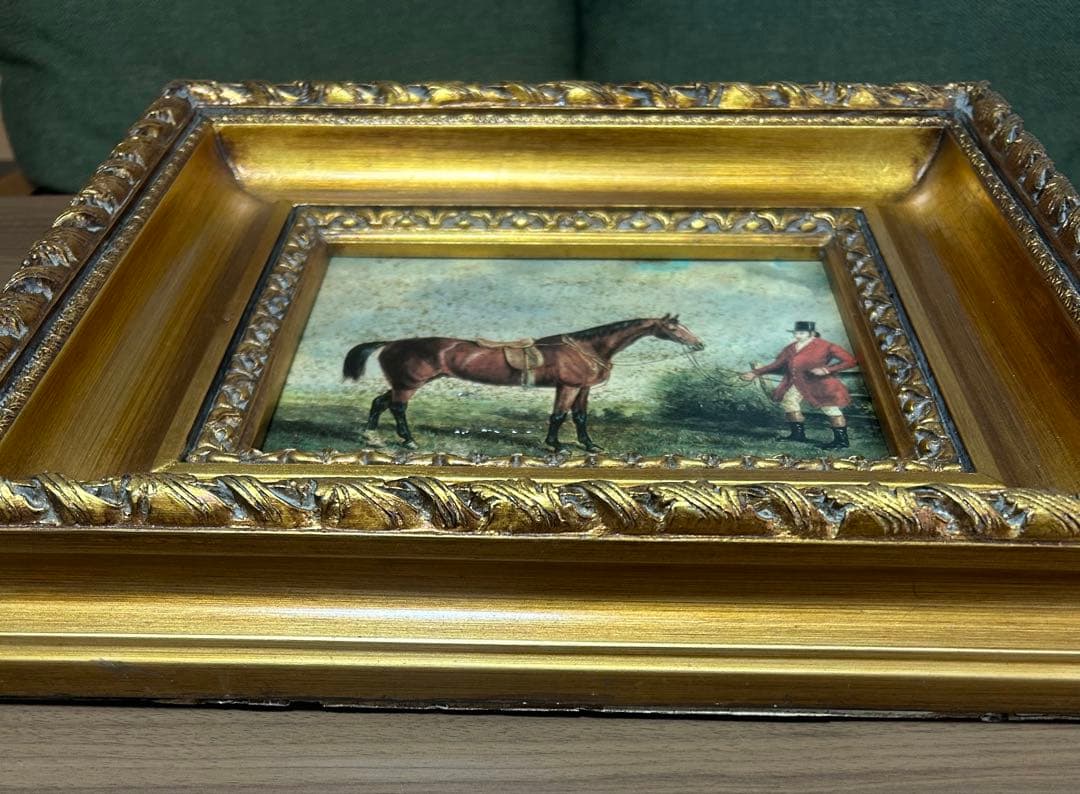 古典的な馬の絵画 金色フレーム - メルカリ