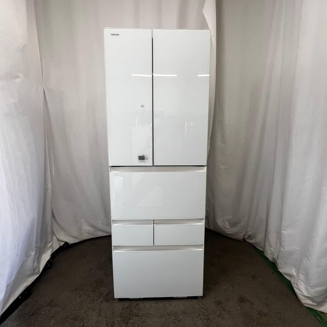 121 東芝 冷蔵庫 大型 500ℓ級 フレンチドア 白 中古 設置無料 安い