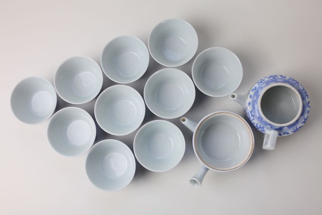 鳳樹軒文平造 染付 煎茶道具 茶道具急須 宝瓶 煎茶器 茶器 茶器セット