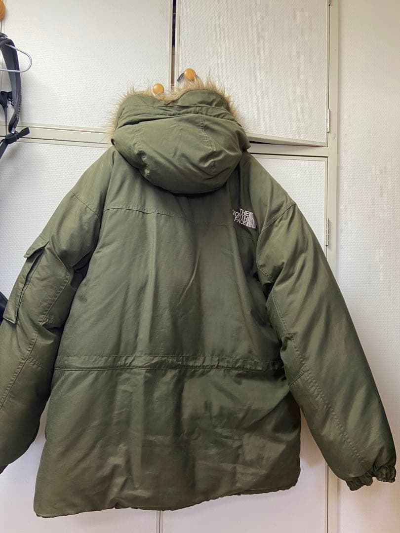 THE NORTH FACE フード付きダウンジャケット オリーブグリーン - メルカリ