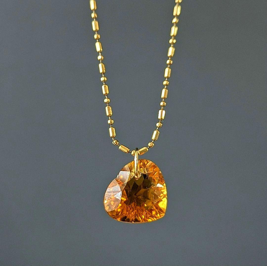 ♢N♢K18 マディラシトリン 4.5ct ネックレスチャーム