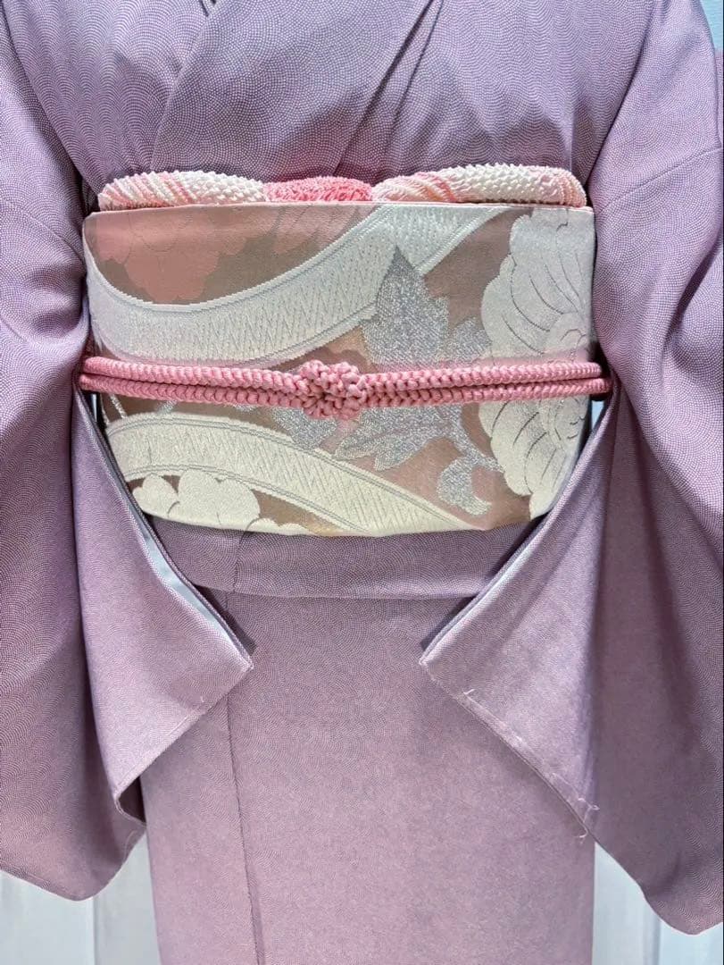 正絹 鮫小紋 江戸小紋 袷 作家 しつけ 未着用 紋付 フルセット フ9996