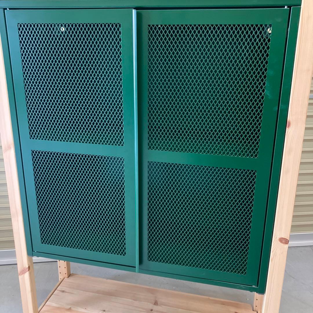 IKEA イケア イーヴァル パイン材フレーム 扉付スチールキャビネット