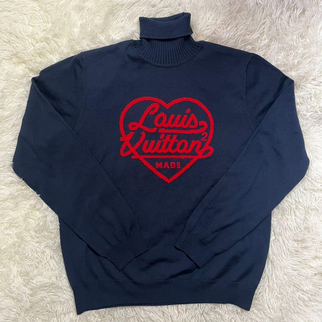 ルイヴィトン ヒューマンメイド タートルネック ネイビー Lサイズ NIGO