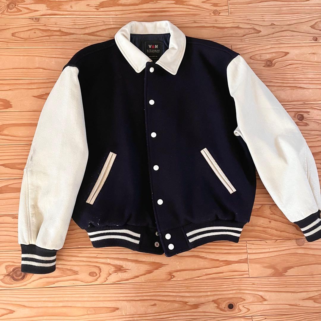 VAN JAC スタジャン ネイビー ヴァンジャケット 古着 L - メルカリ