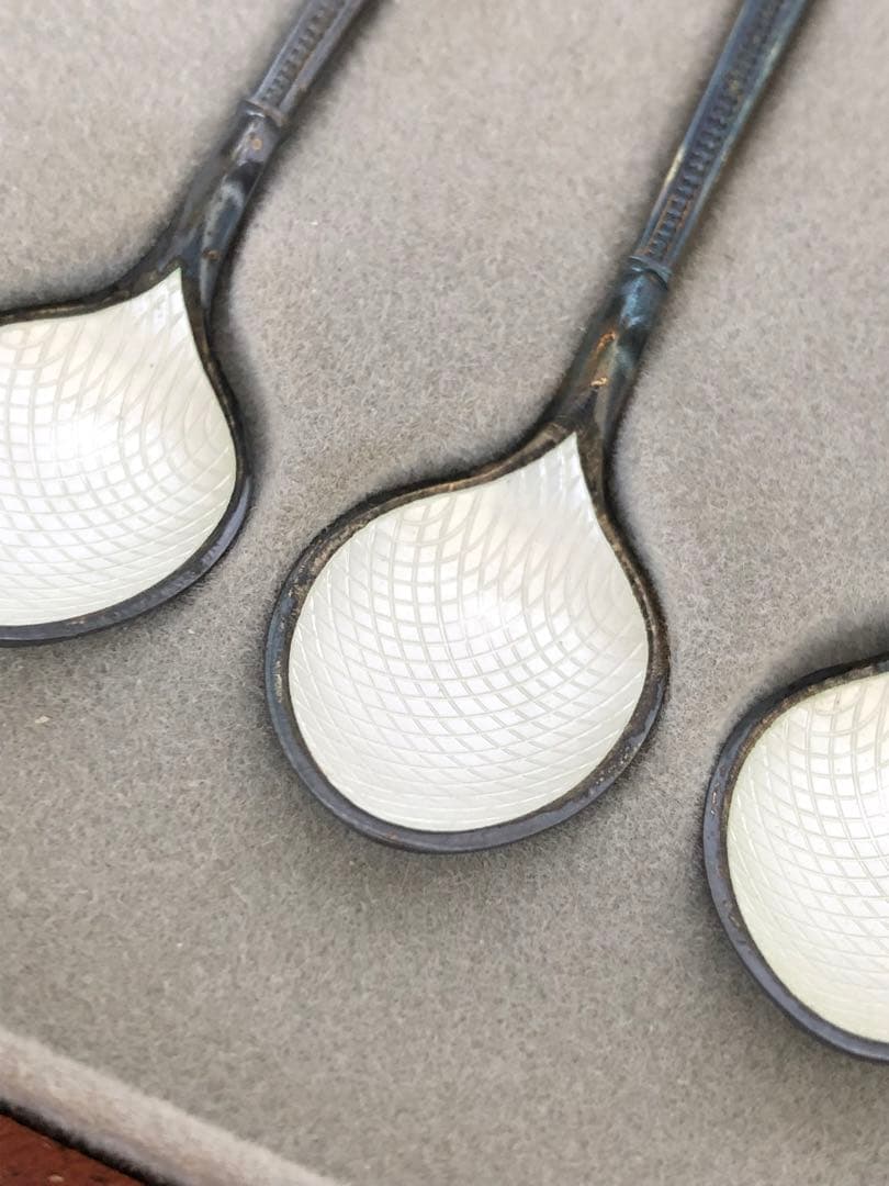 アントン ミケルセン 純銀製 デミタススプーン6客 七宝 ジョージ