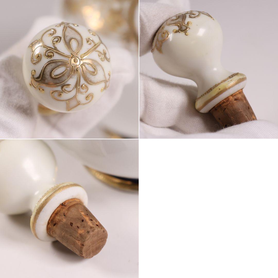 CM299】オールドノリタケ 花 薔薇 香水瓶 金彩 盛上 パフューム 明治