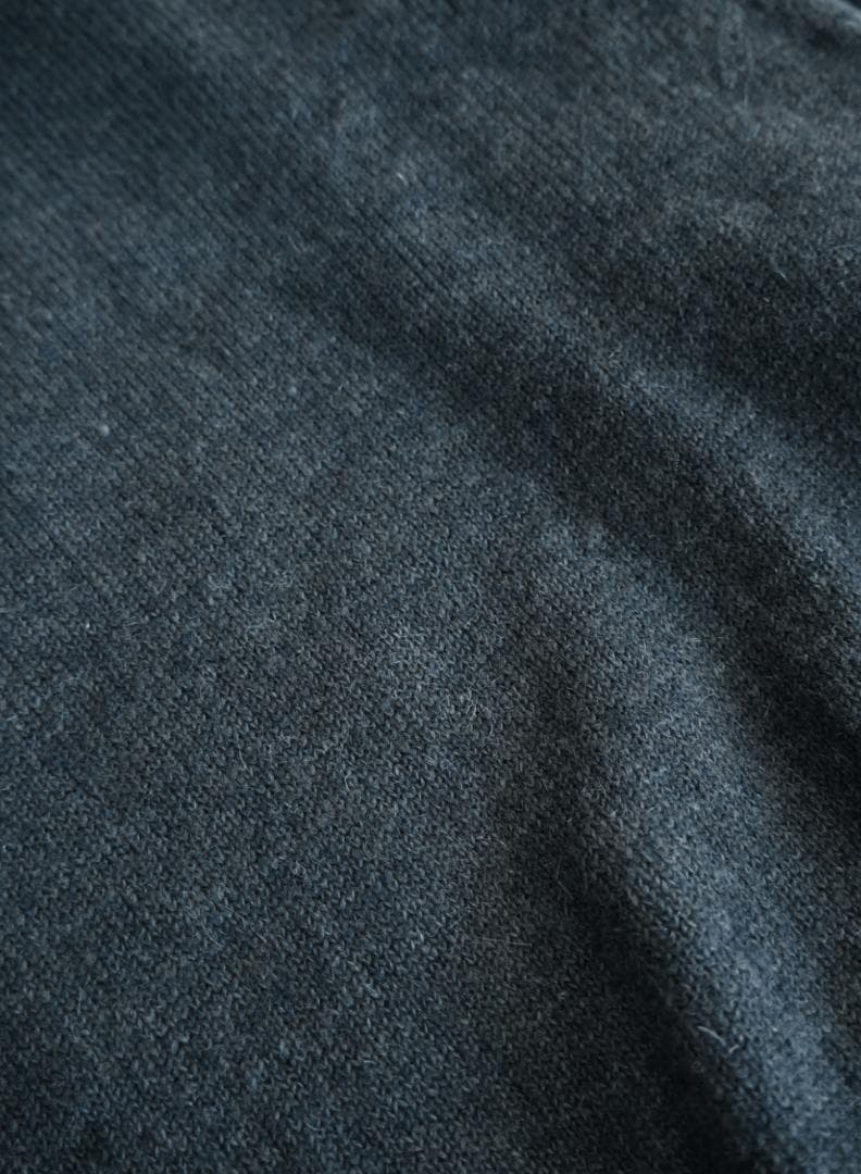 L2143 ウールブレンドヘンリーネックニット S（blue）地底人ONLINE